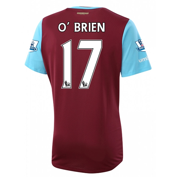 West Ham 2015-16 O BRIEN #17 Home Soccer Jersey